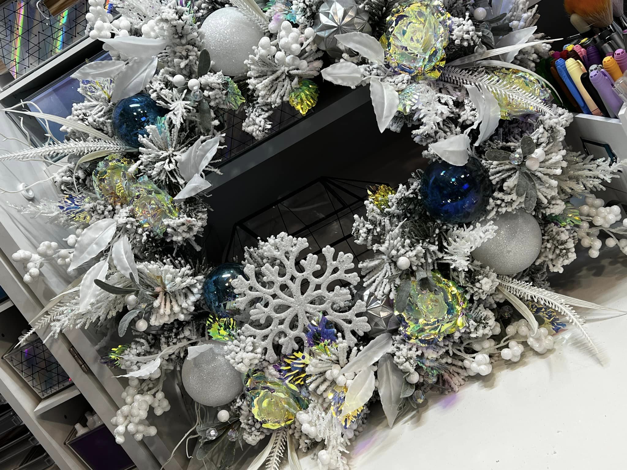 Crafting a Prismatic Christmas Wreath: Adding Iridescent Magic to Our Holiday Décor